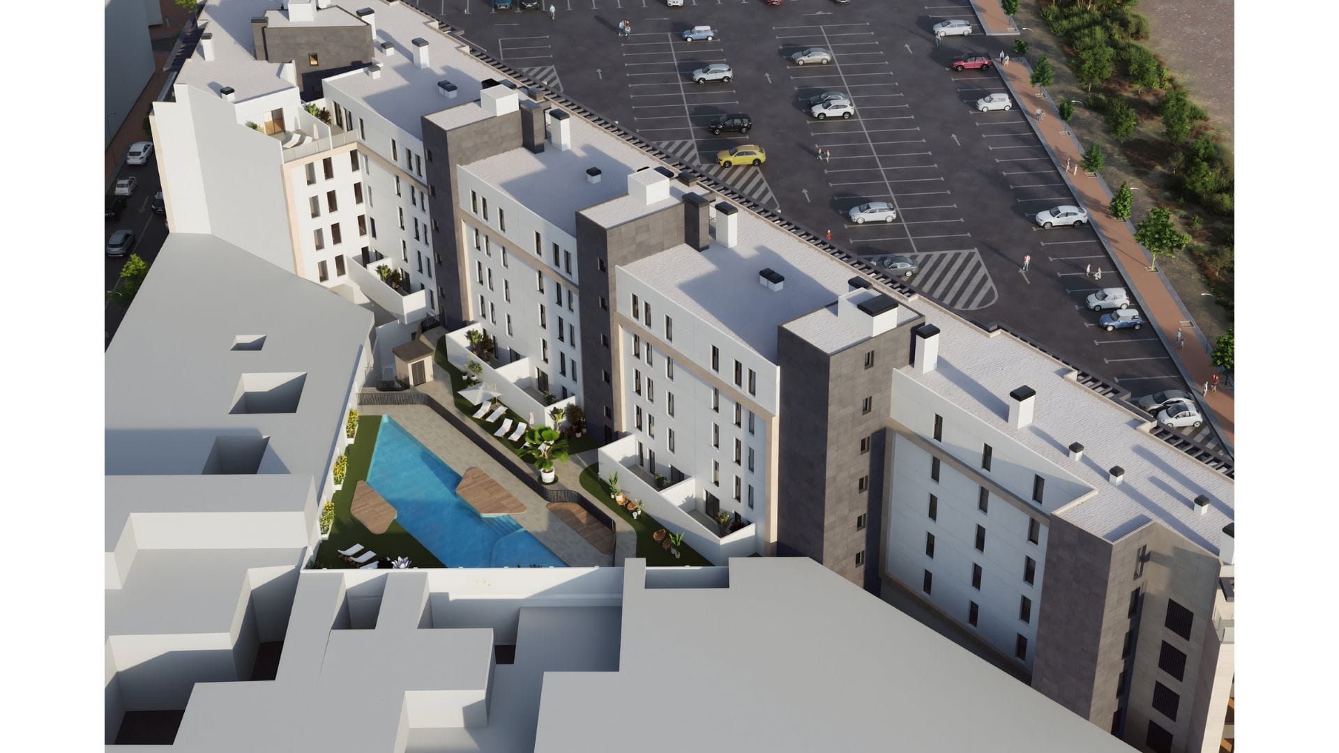 vista de dron del residencial gala